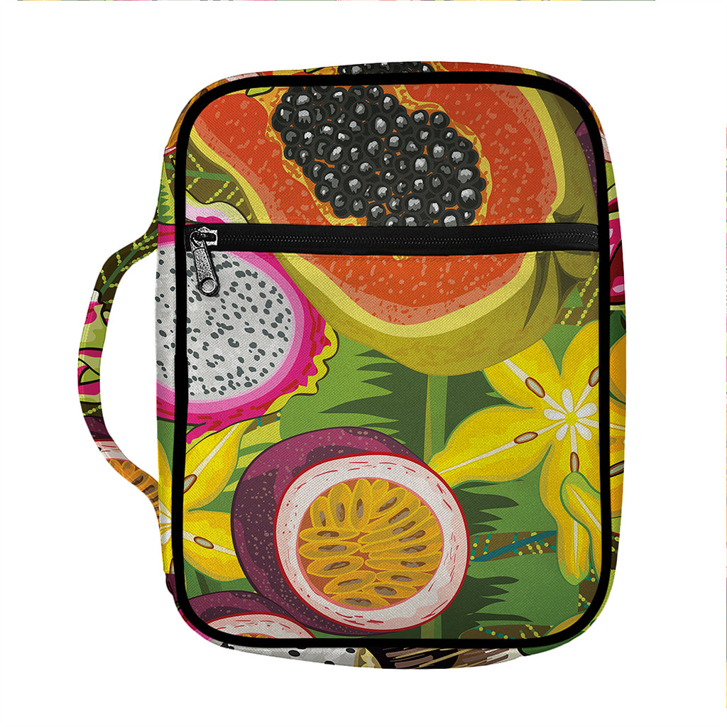 Tropical Jungle Fruits Pattern Print Front Pocket Bible Bag