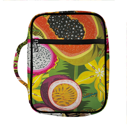 Tropical Jungle Fruits Pattern Print Front Pocket Bible Bag