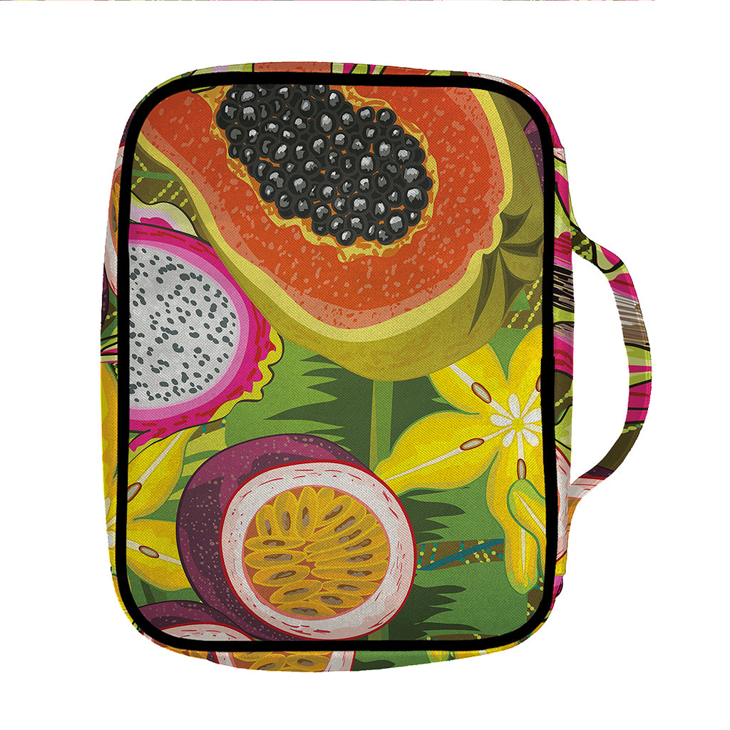 Tropical Jungle Fruits Pattern Print Front Pocket Bible Bag