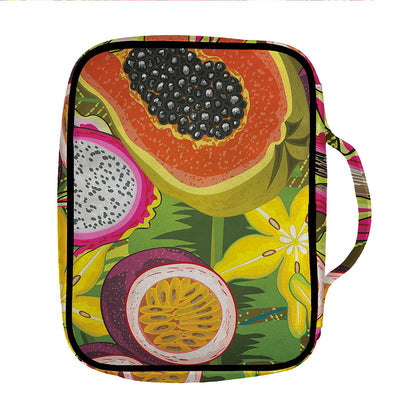 Tropical Jungle Fruits Pattern Print Front Pocket Bible Bag