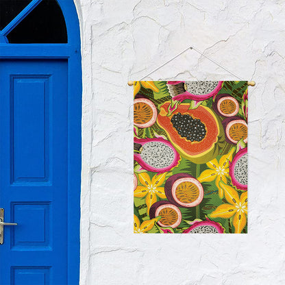 Tropical Jungle Fruits Pattern Print Garden Flag