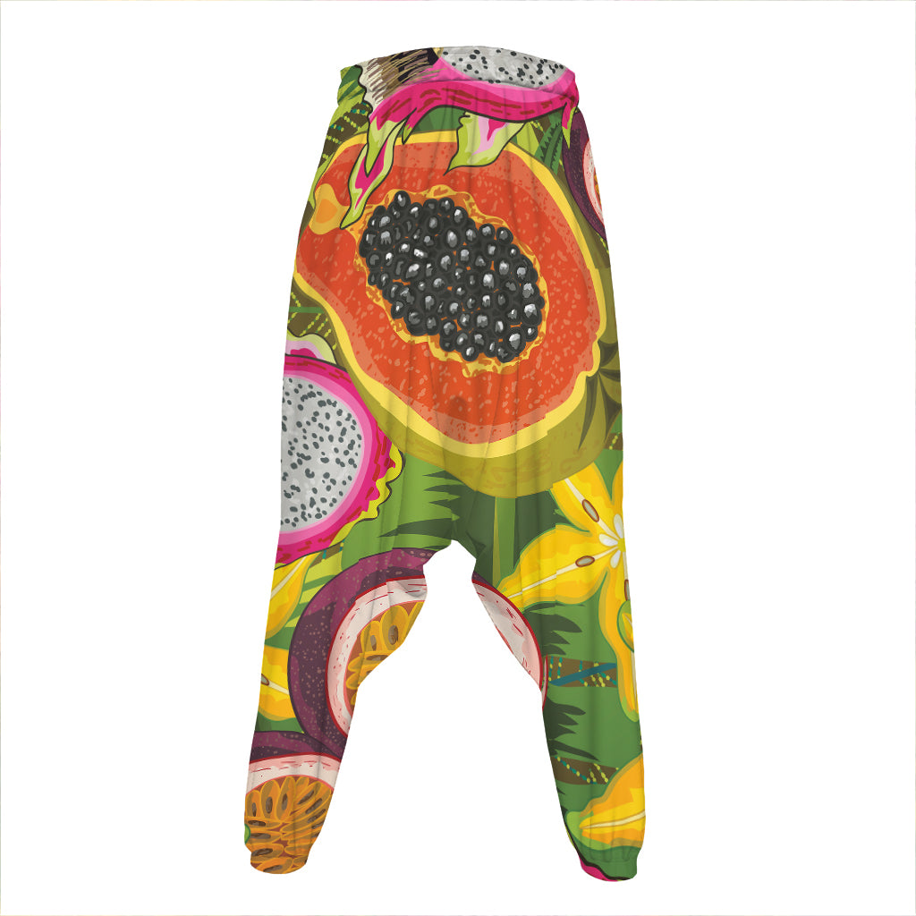 Tropical Jungle Fruits Pattern Print Hammer Pants