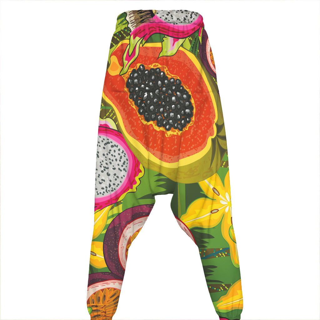 Tropical Jungle Fruits Pattern Print Hammer Pants