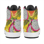 Tropical Jungle Fruits Pattern Print High Top Leather Sneakers