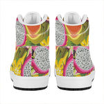 Tropical Jungle Fruits Pattern Print High Top Leather Sneakers