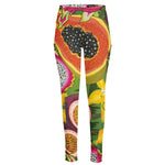 Tropical Jungle Fruits Pattern Print High-Waisted Pocket Leggings