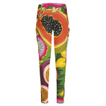 Tropical Jungle Fruits Pattern Print High-Waisted Pocket Leggings