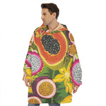 Tropical Jungle Fruits Pattern Print Hoodie Blanket