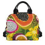 Tropical Jungle Fruits Pattern Print Insulated Lunch Bag