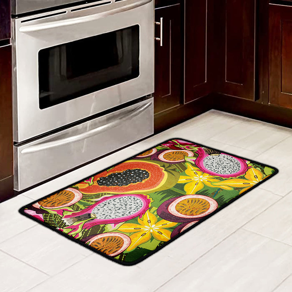 Tropical Jungle Fruits Pattern Print Kitchen Mat