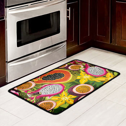 Tropical Jungle Fruits Pattern Print Kitchen Mat