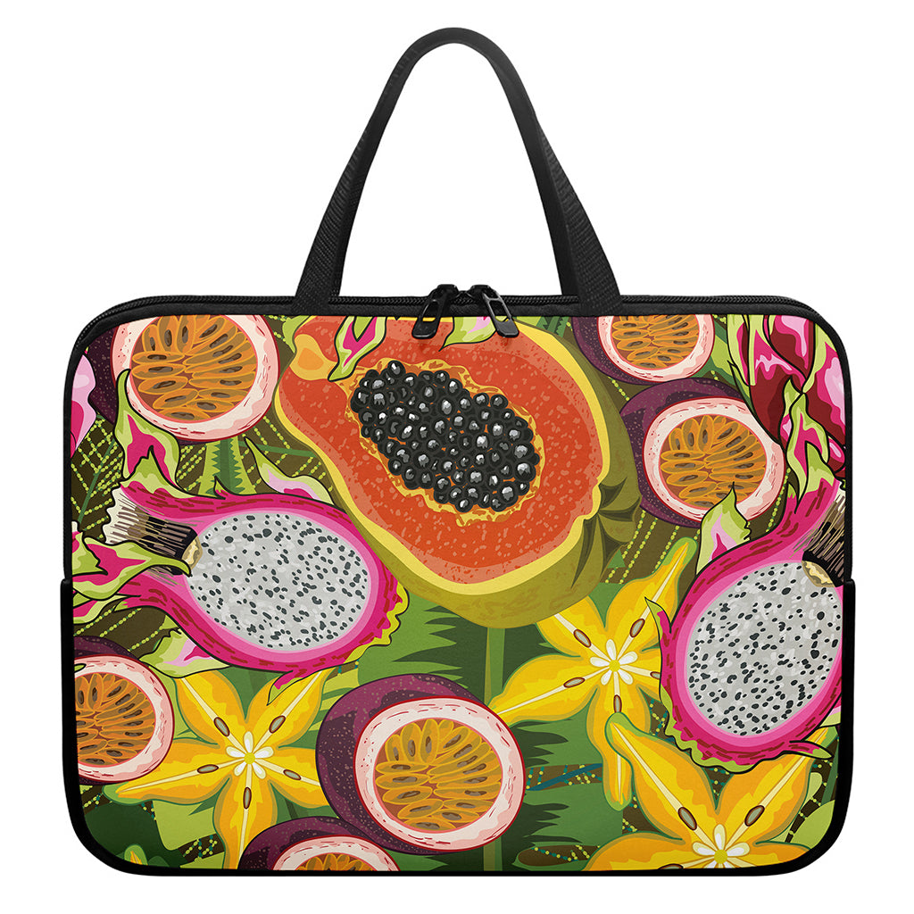 Tropical Jungle Fruits Pattern Print Laptop Sleeve With Handle