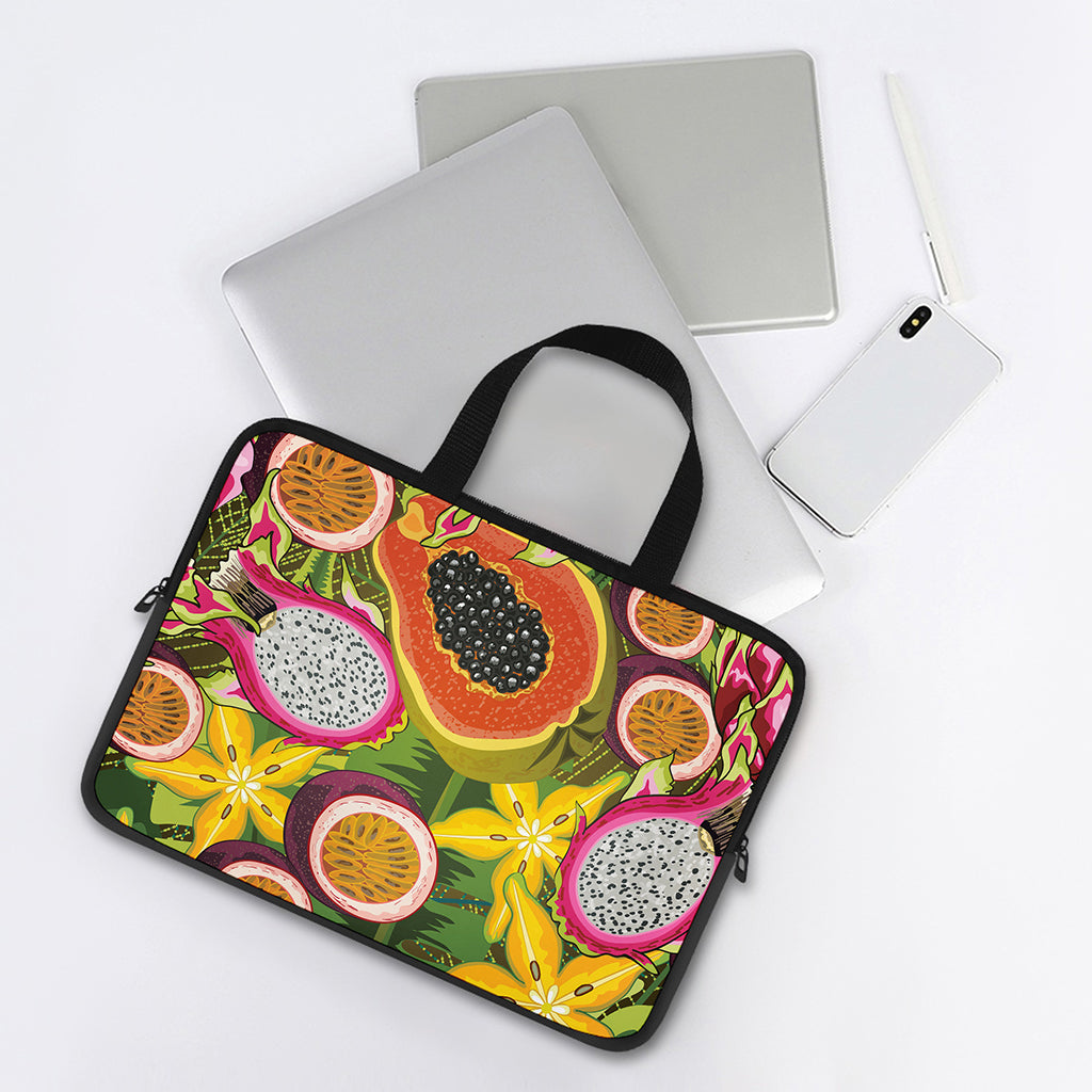 Tropical Jungle Fruits Pattern Print Laptop Sleeve With Handle