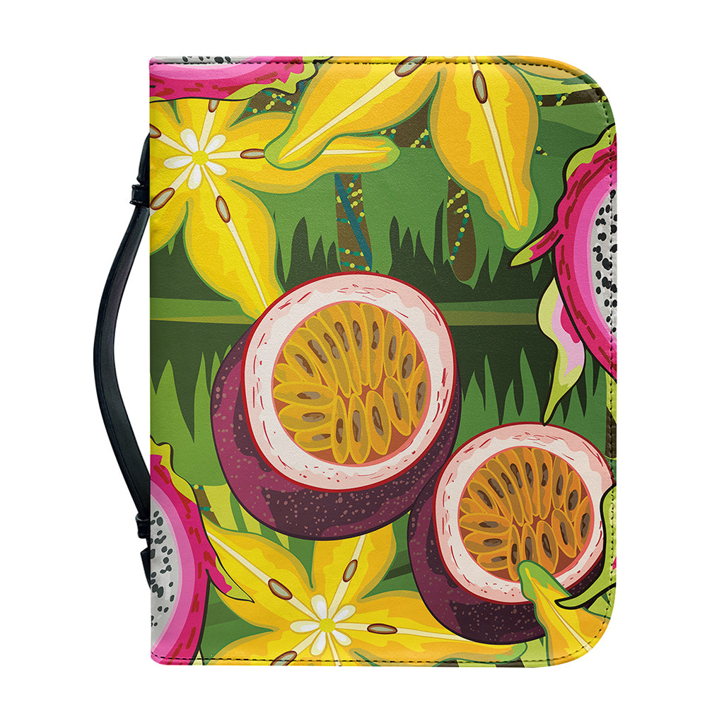 Tropical Jungle Fruits Pattern Print Leather Bible Cover