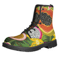 Tropical Jungle Fruits Pattern Print Lace-Up Boots