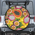Tropical Jungle Fruits Pattern Print Leather Spare Tire Cover
