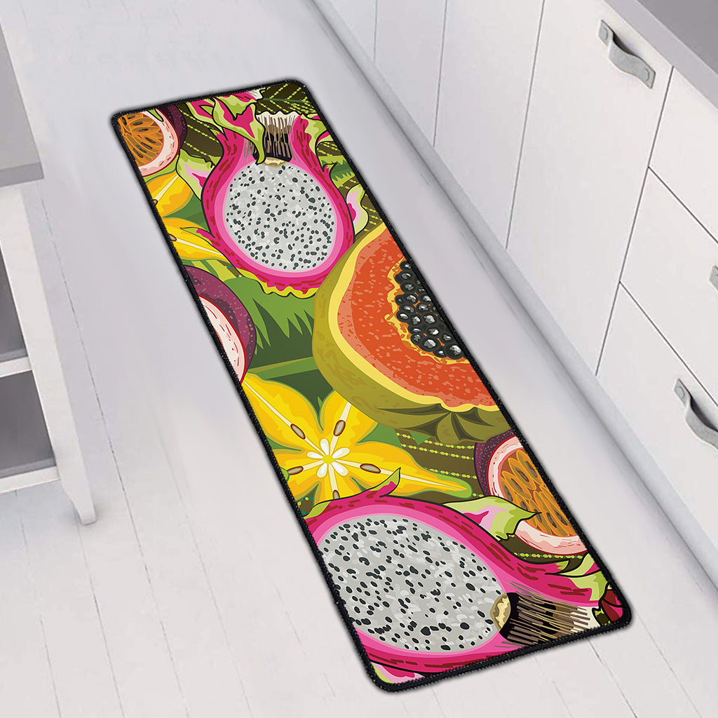 Tropical Jungle Fruits Pattern Print Long Kitchen Mat