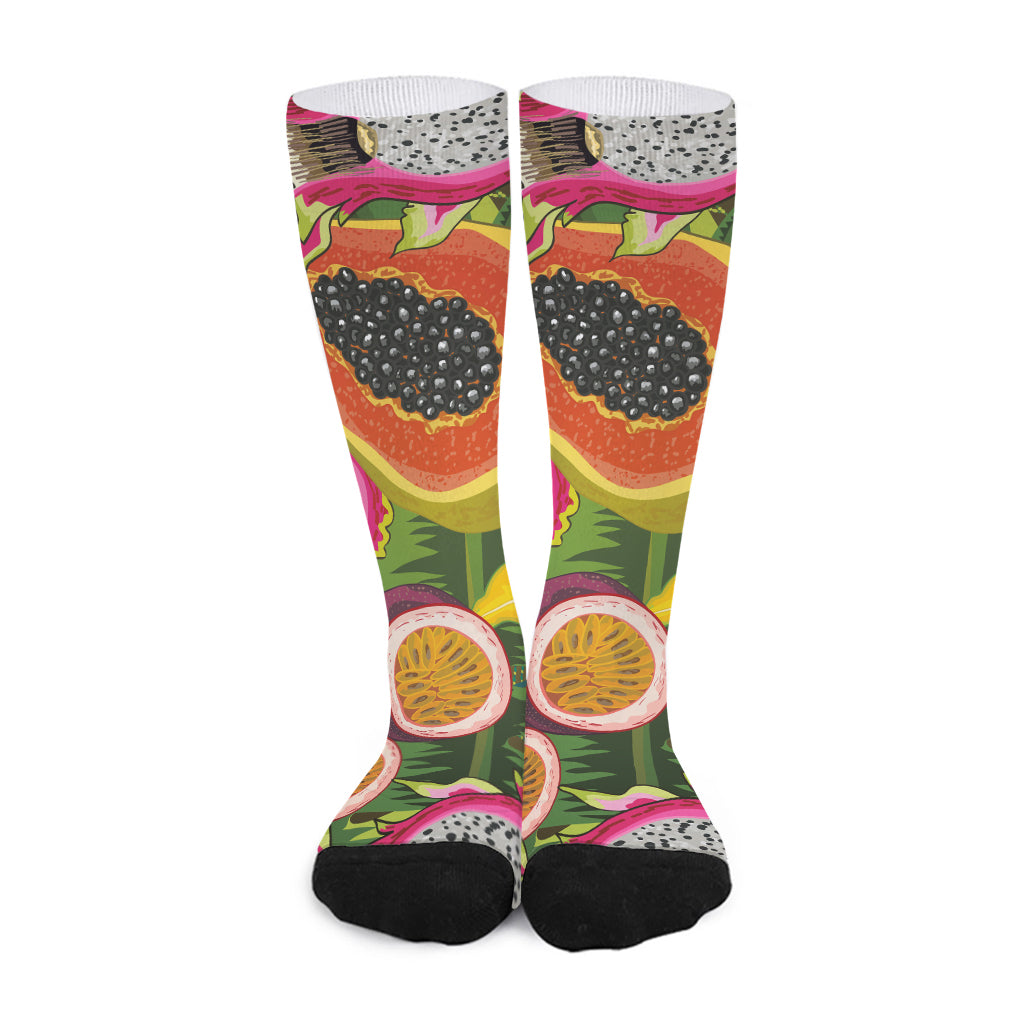 Tropical Jungle Fruits Pattern Print Long Socks