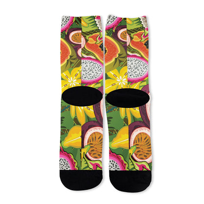 Tropical Jungle Fruits Pattern Print Long Socks