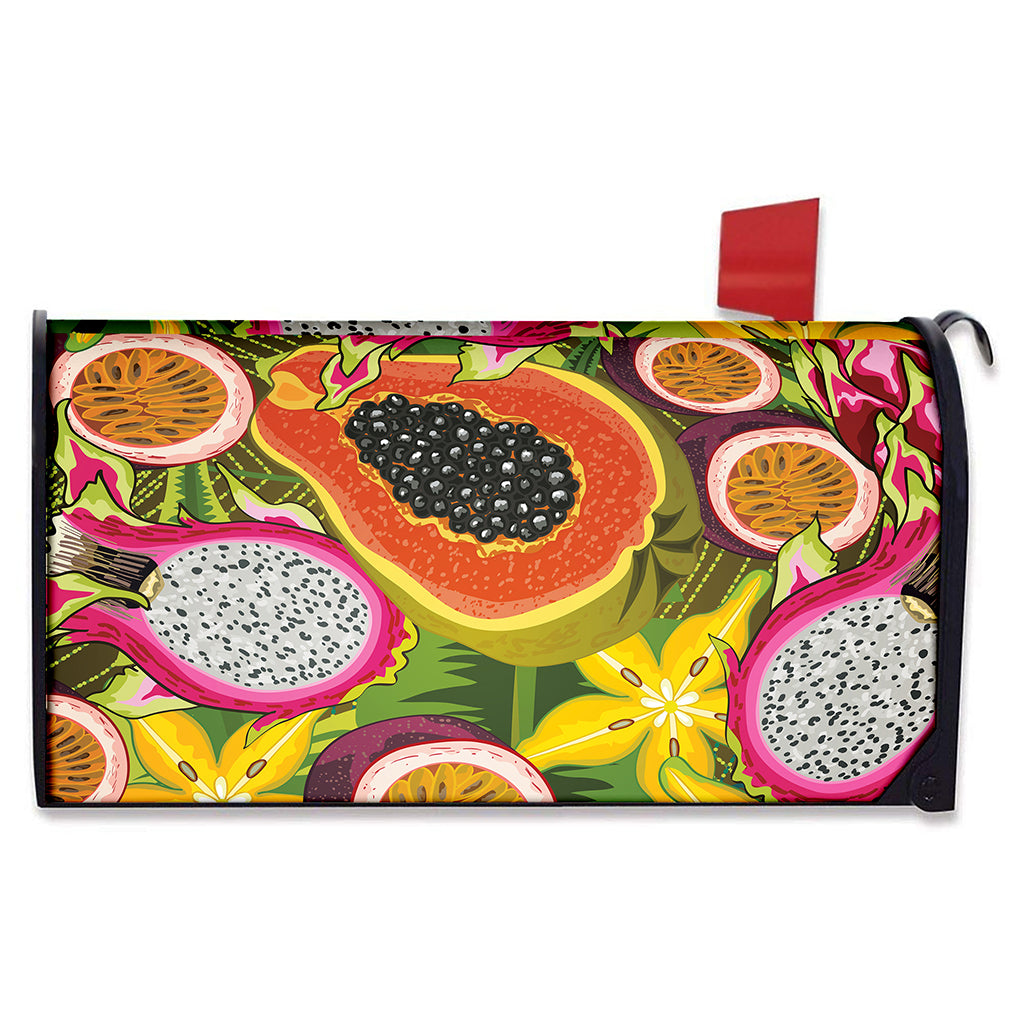 Tropical Jungle Fruits Pattern Print Mailbox Cover