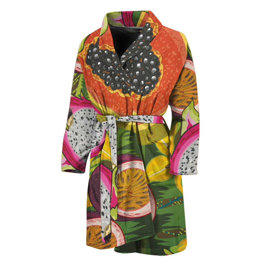Tropical Jungle Fruits Pattern Print Men's Bathrobe