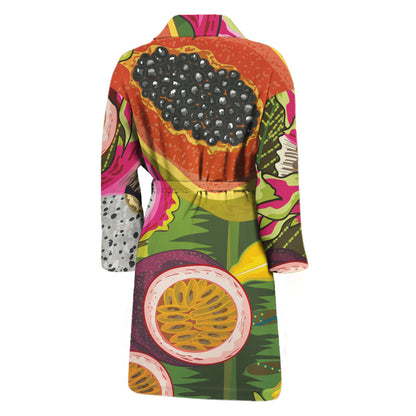 Tropical Jungle Fruits Pattern Print Men's Bathrobe