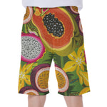 Tropical Jungle Fruits Pattern Print Men's Beach Shorts