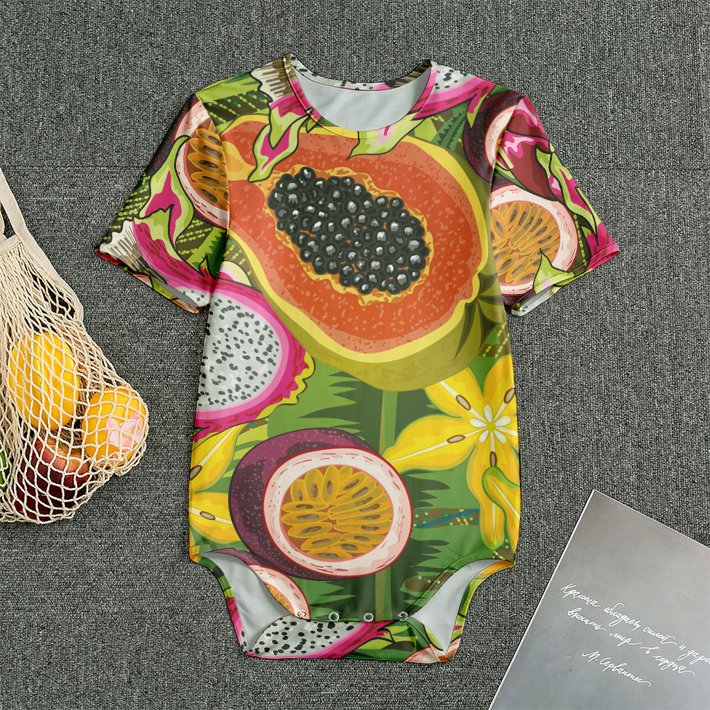 Tropical Jungle Fruits Pattern Print Men's Bodysuit