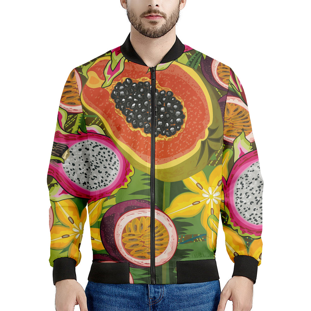 Tropical Jungle Fruits Pattern Print Men's Bomber Jacket