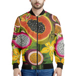 Tropical Jungle Fruits Pattern Print Men's Bomber Jacket