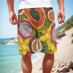 Tropical Jungle Fruits Pattern Print Men's Cargo Shorts