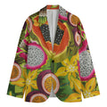Tropical Jungle Fruits Pattern Print Men's Cotton Blazer