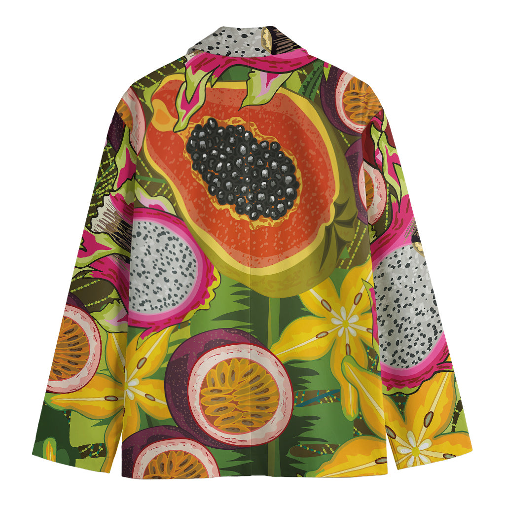 Tropical Jungle Fruits Pattern Print Men's Cotton Blazer