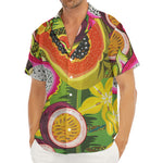 Tropical Jungle Fruits Pattern Print Men's Deep V-Neck Shirt