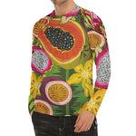 Tropical Jungle Fruits Pattern Print Men's Long Sleeve Rash Guard
