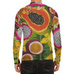 Tropical Jungle Fruits Pattern Print Men's Long Sleeve Rash Guard