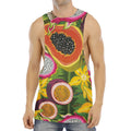 Tropical Jungle Fruits Pattern Print Men's Muscle Tank Top