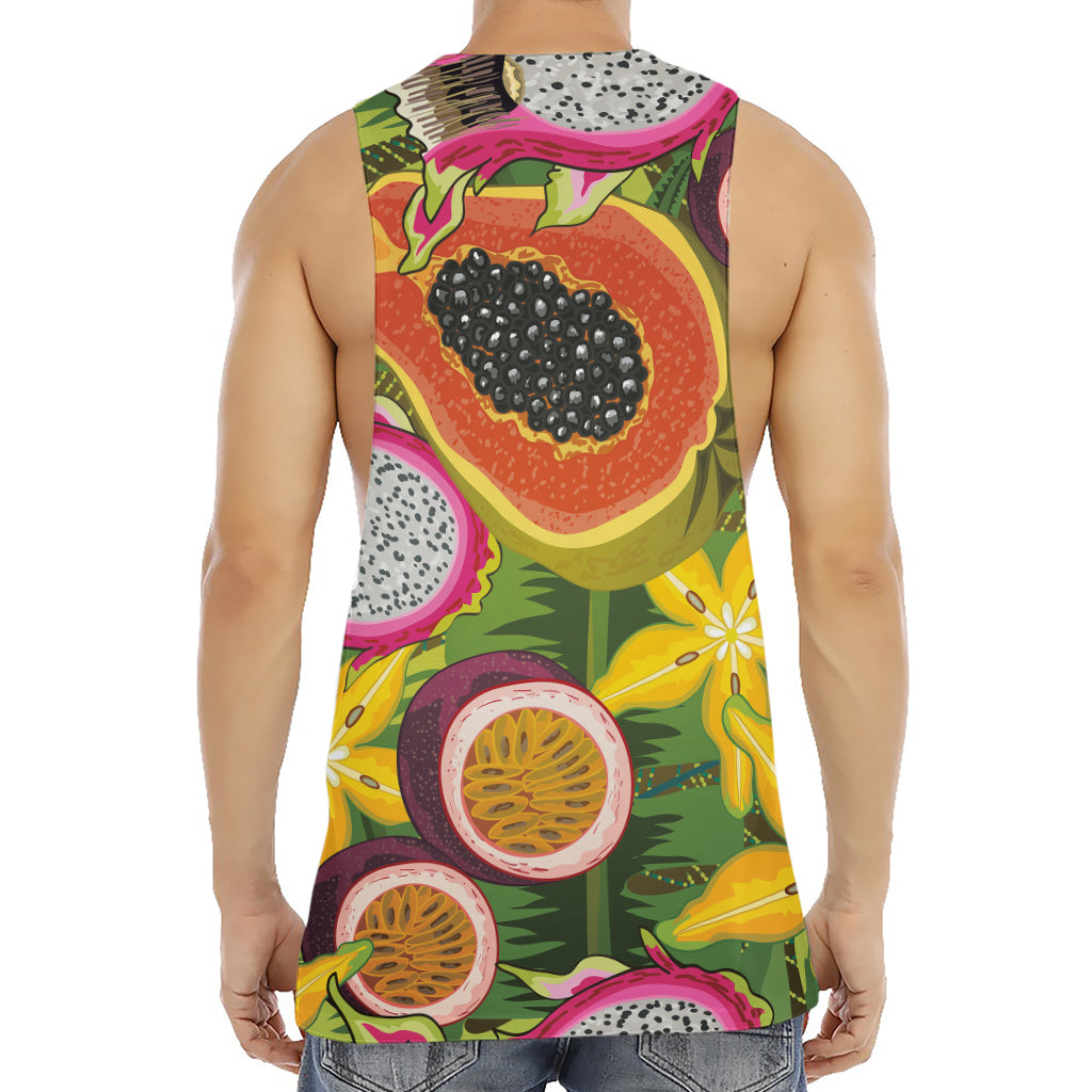 Tropical Jungle Fruits Pattern Print Men's Muscle Tank Top