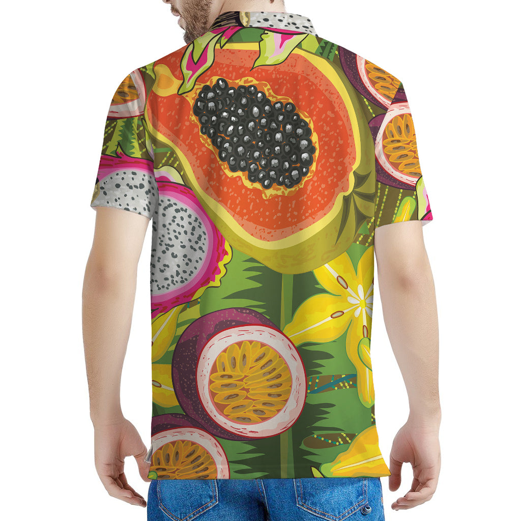 Tropical Jungle Fruits Pattern Print Men's Polo Shirt