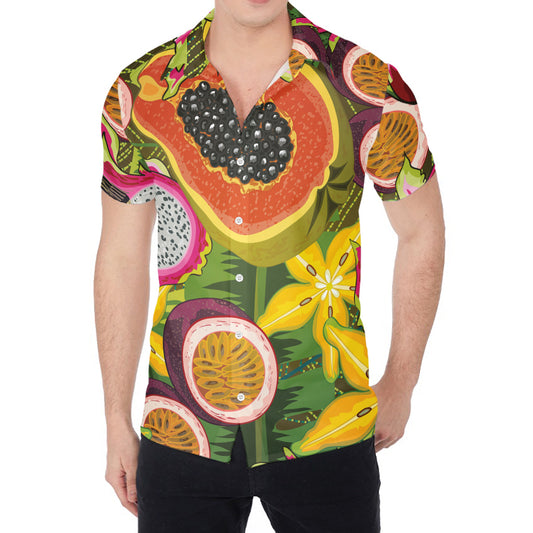 Tropical Jungle Fruits Pattern Print Men's Shirt
