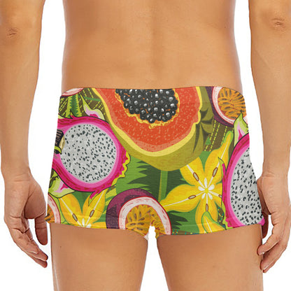 Tropical Jungle Fruits Pattern Print Men's Short Boxer Briefs