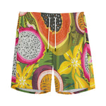 Tropical Jungle Fruits Pattern Print Men's Sports Shorts