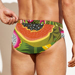 Tropical Jungle Fruits Pattern Print Men's Swim Briefs
