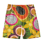 Tropical Jungle Fruits Pattern Print Men's Swim Trunks