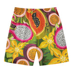 Tropical Jungle Fruits Pattern Print Men's Swim Trunks
