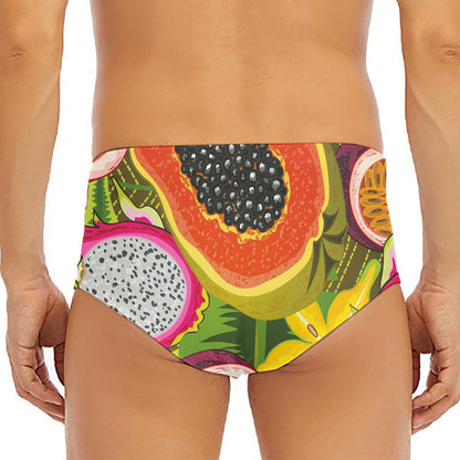 Tropical Jungle Fruits Pattern Print Men's Triangle Swim Briefs