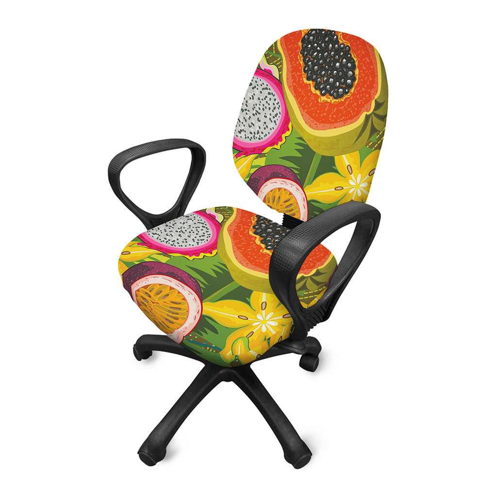 Tropical Jungle Fruits Pattern Print Office Chair Cover