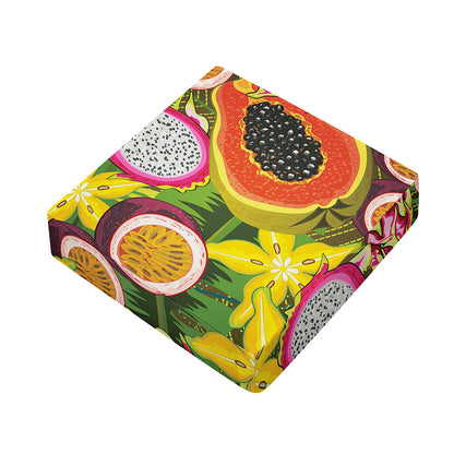Tropical Jungle Fruits Pattern Print Outdoor Seat Cushion Cover