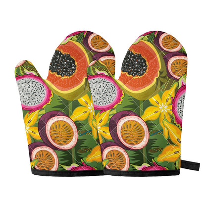 Tropical Jungle Fruits Pattern Print Oven Mitts