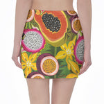Tropical Jungle Fruits Pattern Print Pencil Mini Skirt